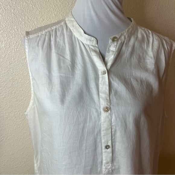 Eileen Fisher white mandarin collar organic cotton sleeveless top NEW XL - Picture 2 of 7